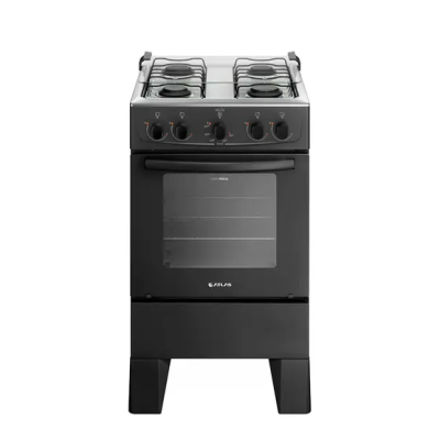 Fogão 4 Bocas Atlas Milão Mesa Inox Preto Fogão 4 Bocas Atlas Milão Mesa Inox Preto